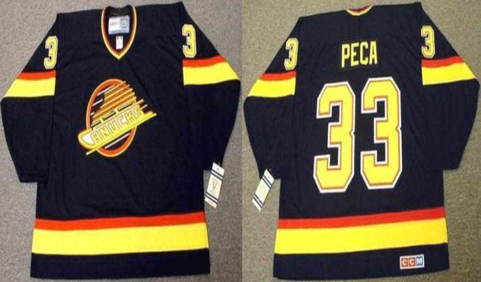 2019 Men Vancouver Canucks #33 Peca Black CCM NHL jerseys->vancouver canucks->NHL Jersey